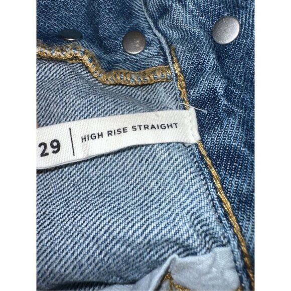 Pacsun Eco Medium Blue High Waisted Straight Leg Jeans size 29 - Picture 5 of 6